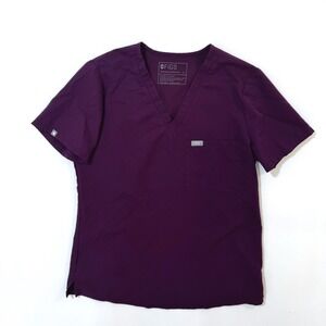 FIGS Catarina One-Pocket Scrub Top Women's S Purple Nurse Uniform V-Neck